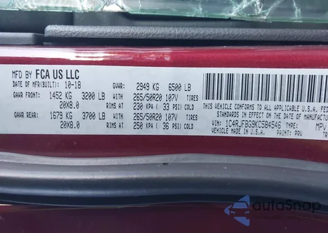 2019 Jeep Grand Cherokee Limited X 4X4 z USA, uszkodzony, nr VIN 1C4RJFBG9KC584546